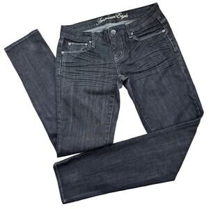 American Eagle Women’s Charcoal Low Rise Skinny Jeans Size 6